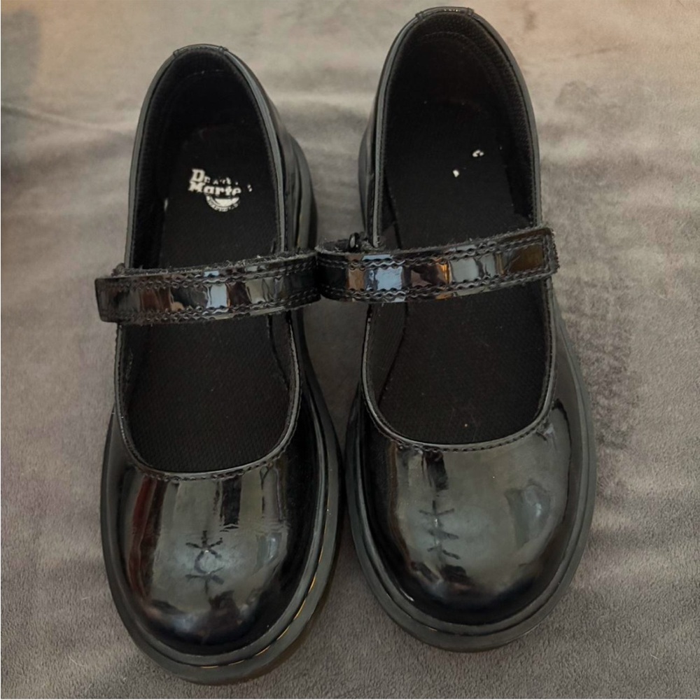 Classic Dr Marten Black Kids' Mary Jane Shoes